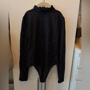 Aritzia Long Sleeve Black Lace Bodysuit - Size S